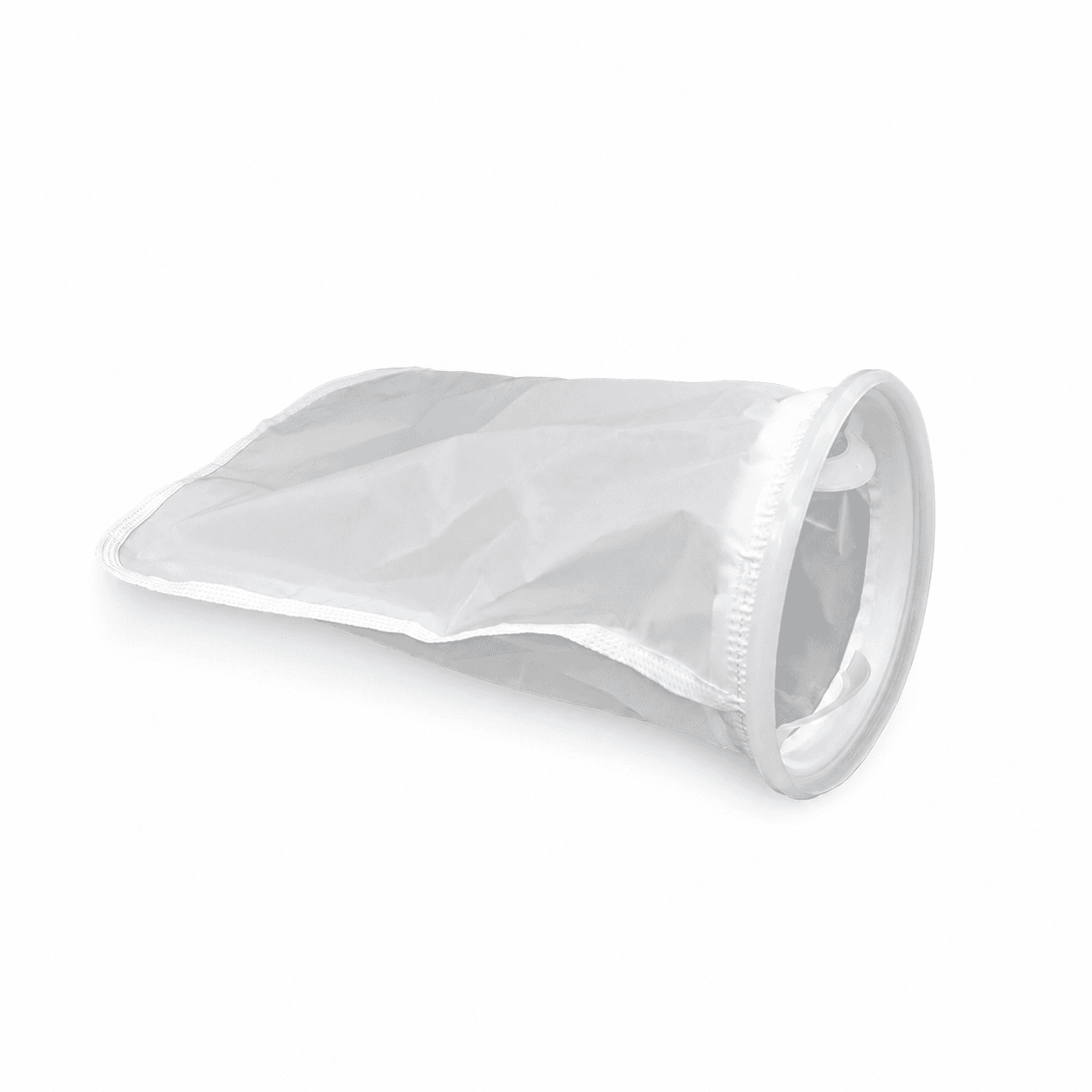 Nylon liquid filter bag with internal flange ring