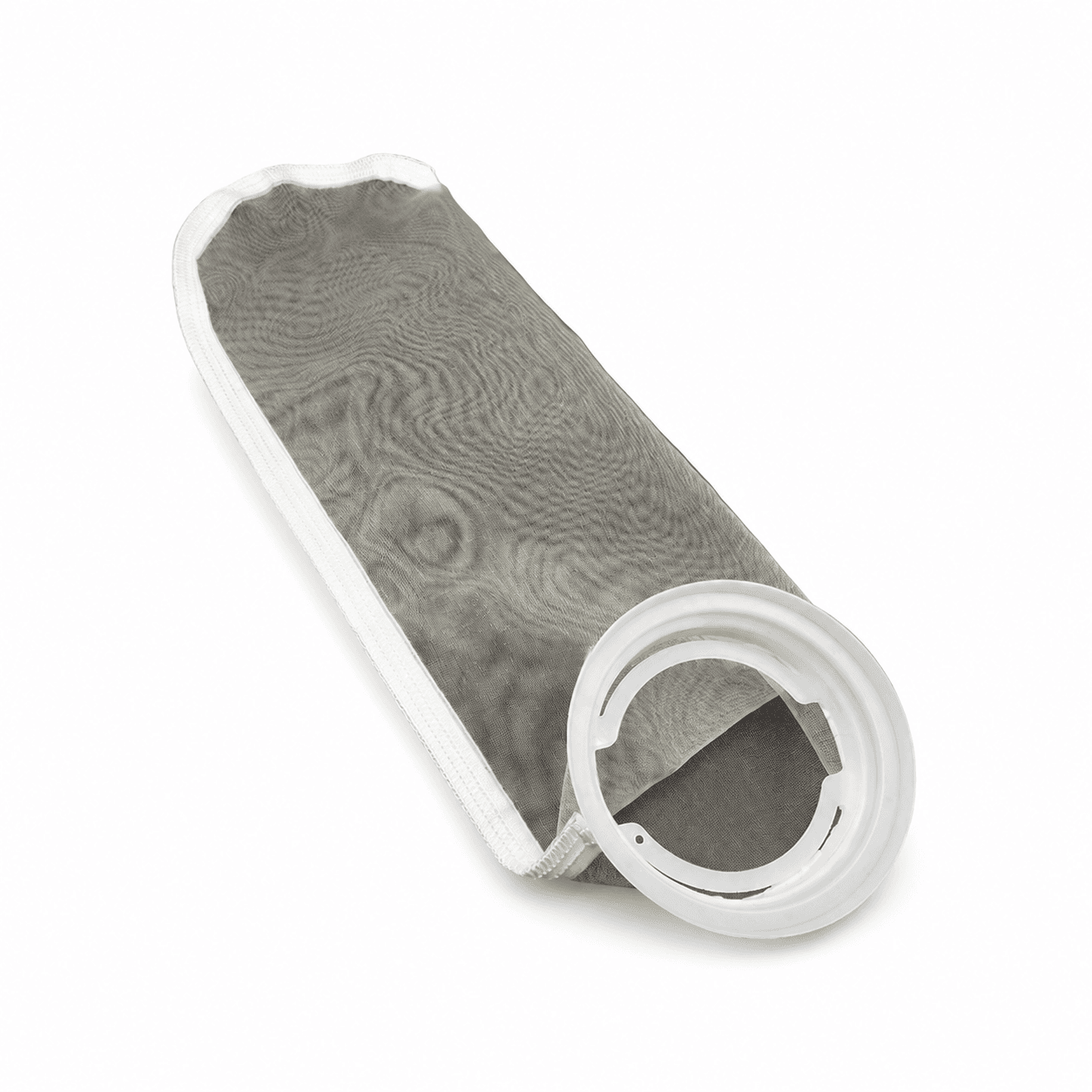 Nylon liquid filter bag with upturned ring