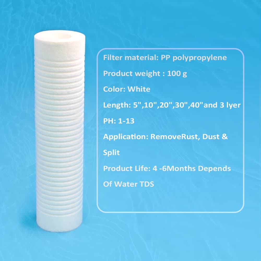 Grooved PP melt blown sediment cartridge
